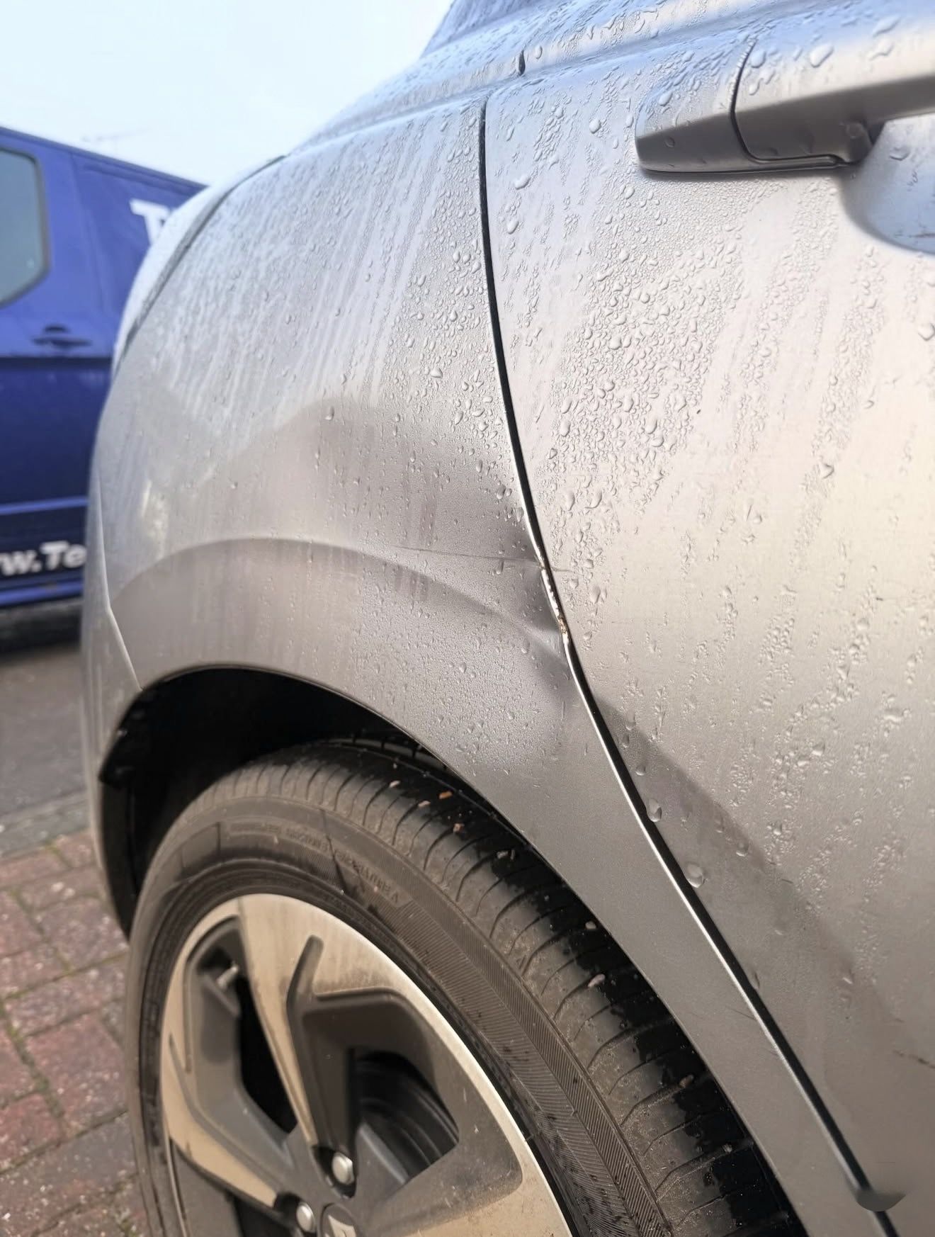Suzuki rear quarter panel dent before repair — Technicolour Smart Repair Surrey